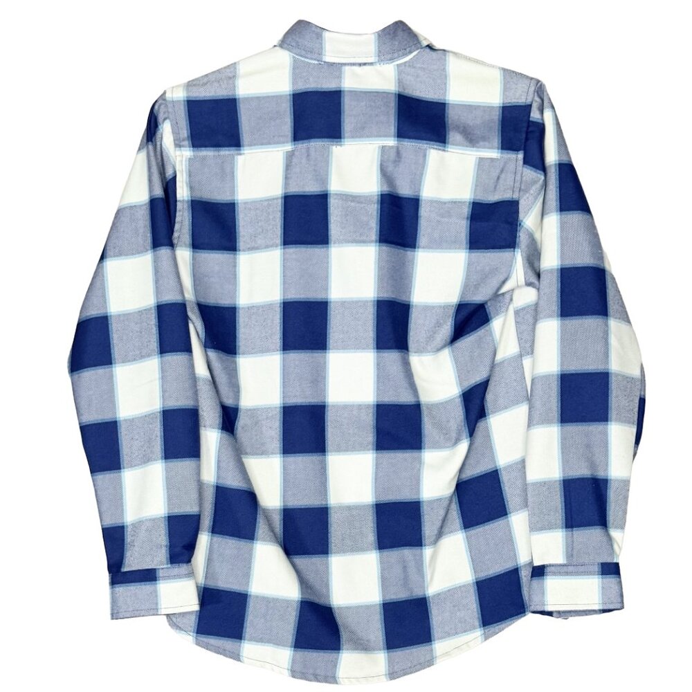 DIXXON DFC Youth Blue White Plaid Flannel Shirt Pearl Snap XL NWOT - Picture 4 of 10